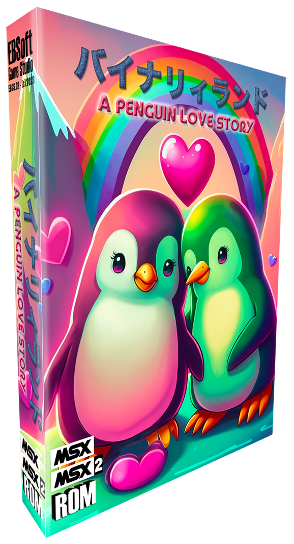 Binary Land A penguin love story for MSX Front Box