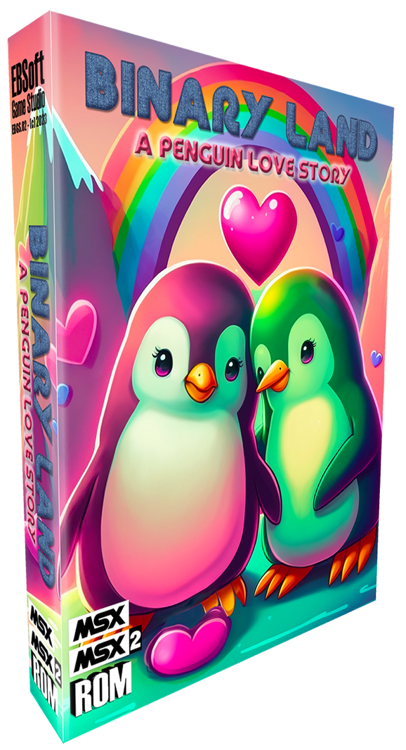 Binary Land A penguin love story for MSX Front Box